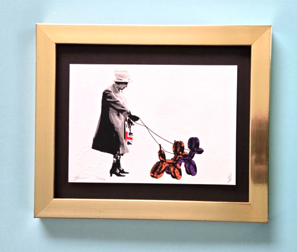 DEATH NYC Signed Original Hand Signed Print Framed LtdEd COA Queen Elizabeth