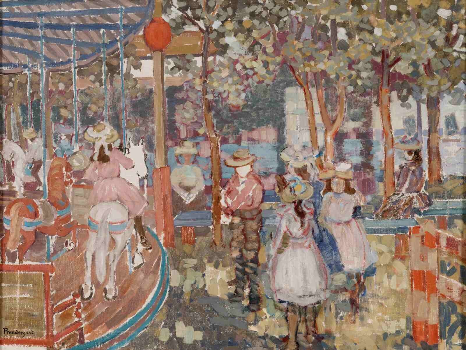Maurice Brazil Prendergast : Merry-Go-Round : Carousel Scene Art Print 11×17