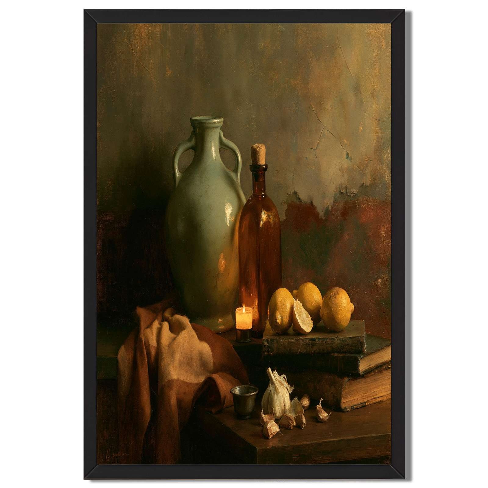 Still Life Fruit Framed Canvas Print Vintage Wall Art Decoration Home Decor