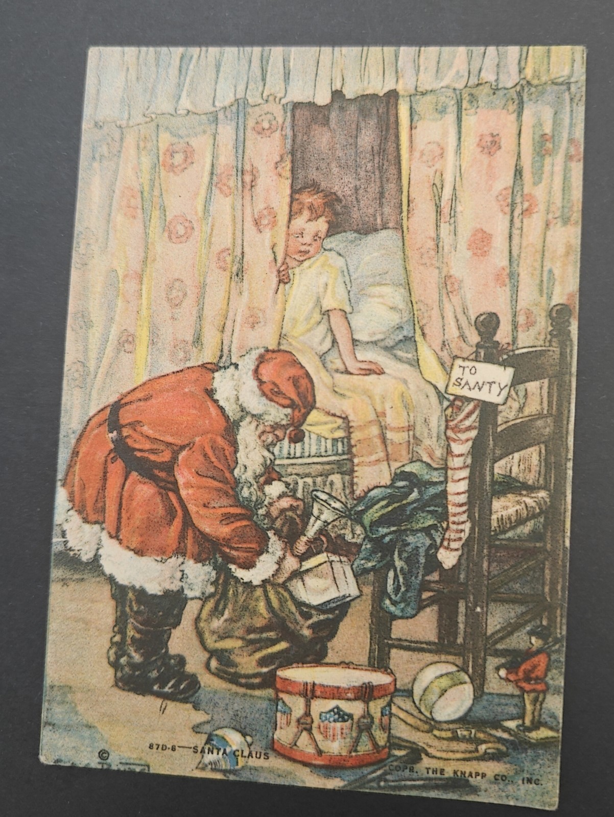 c.1910 The Knapp Co Santa Claus Christmas Chromolithograph Art Print