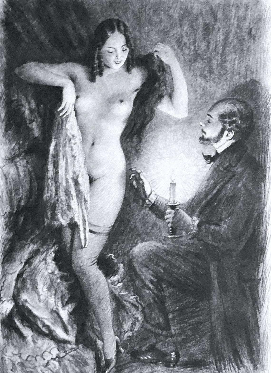 Paul-Emile Bécat Drypoint Pointe Sèche | Bohemian Paris Nude Mid-Century Modern