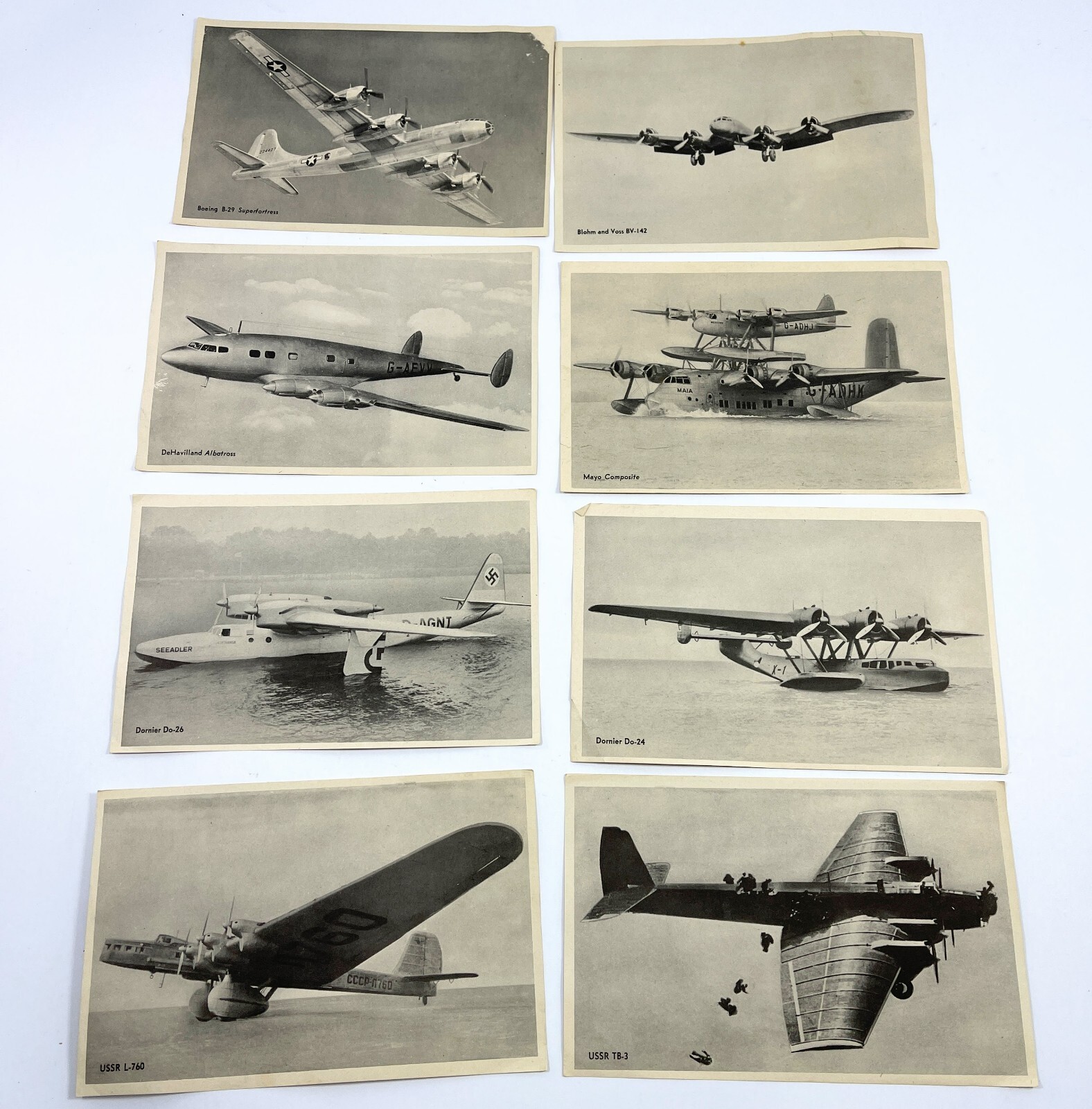 WWII Fighter Planes and Bombers Ephemera Prints Cards Lot of 8