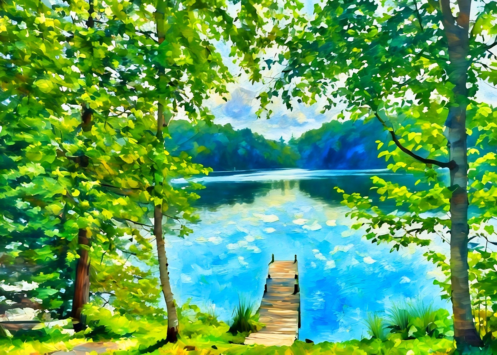 Somewhere Up North Painting Print of Original 2.5×3.5 ACEO Artist Trading Card