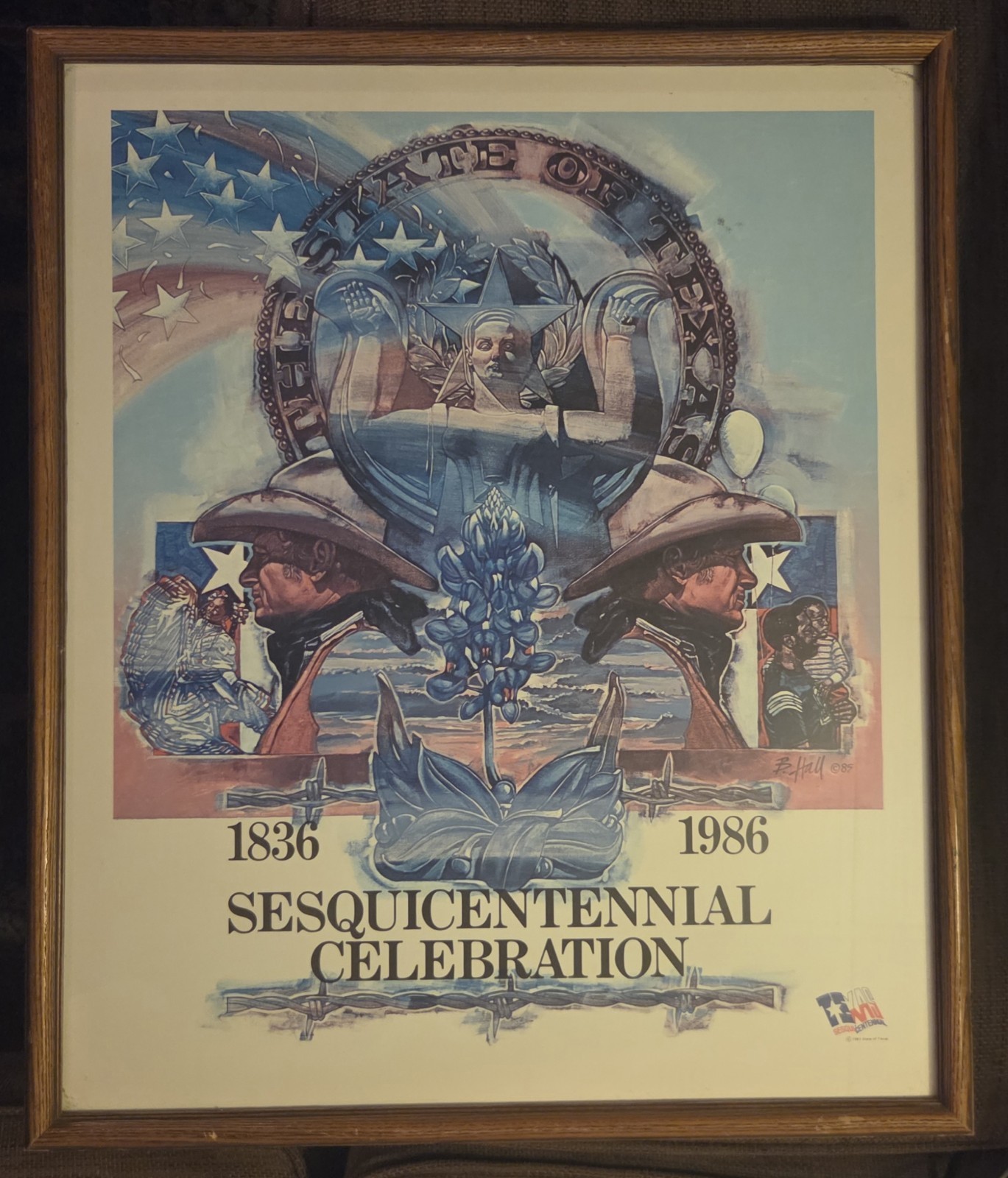 The State Of Texas Sesquicentennial Celebration , 150th B Hall, Not Signed Print