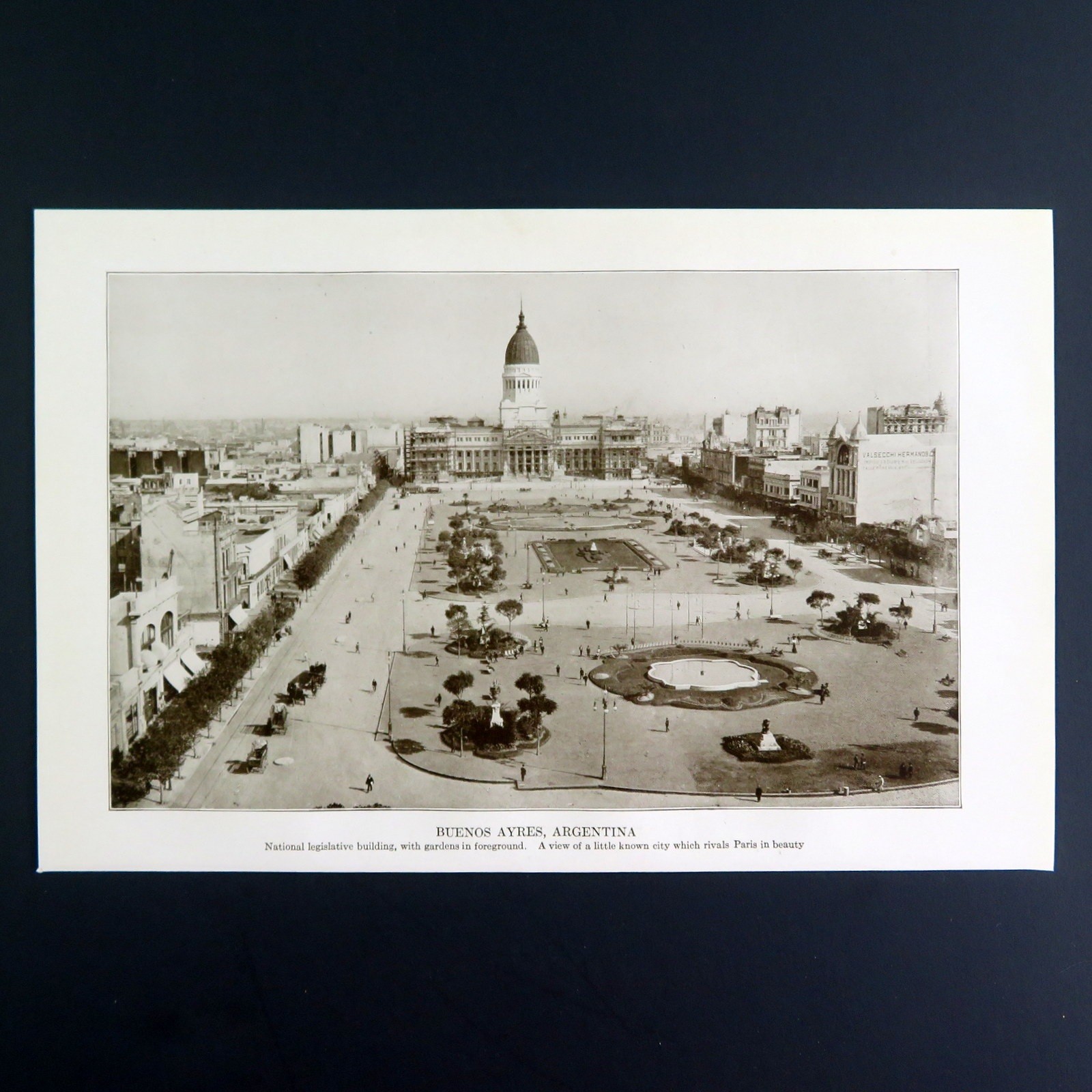 1915 Antique Halftone Print Buenos Aires Argentina Congress Building