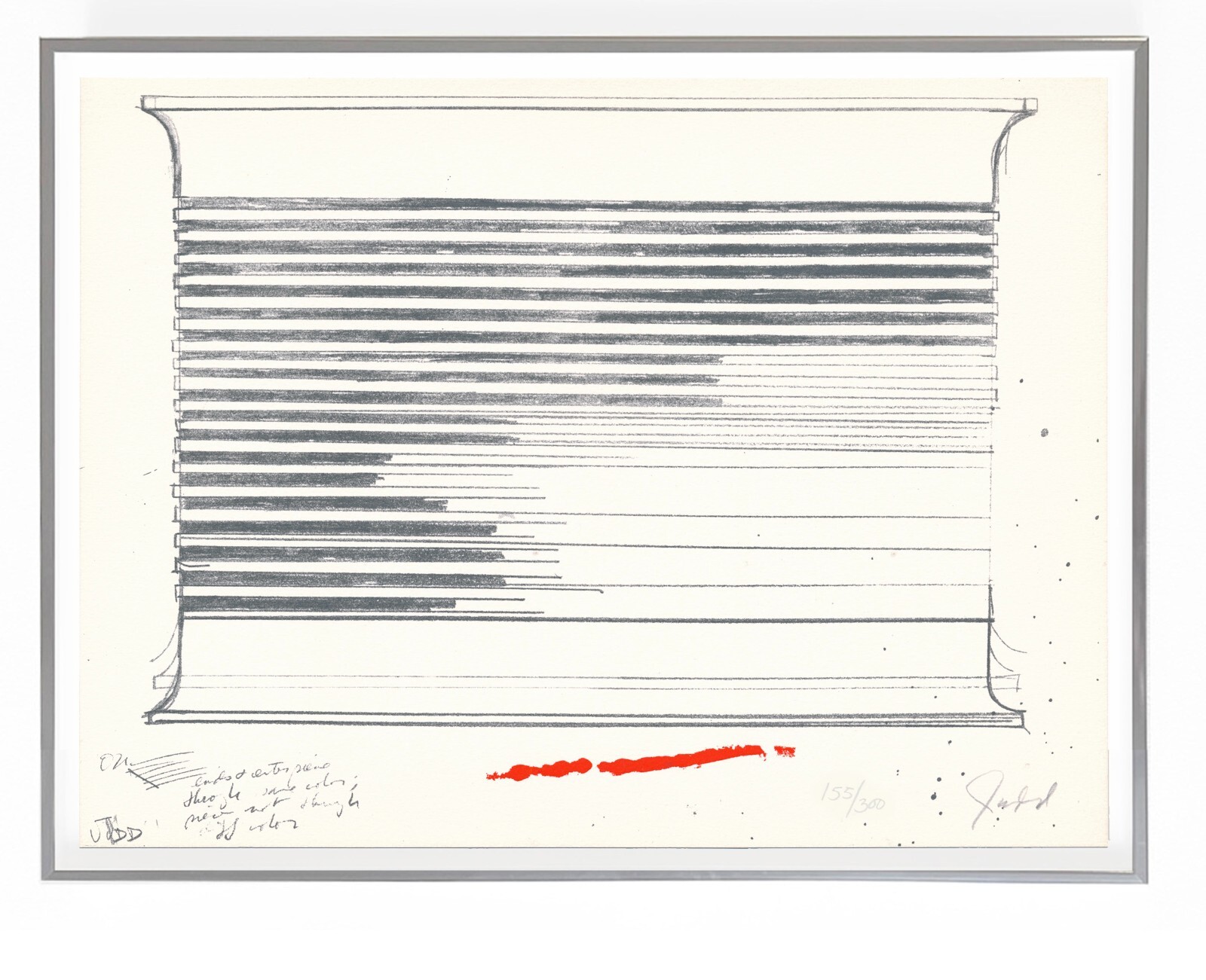 DONALD JUDD 1973 COLOR SCREENPRINT LITHOGRAPH S/N ORIGINAL LIMITED ED FRAMED