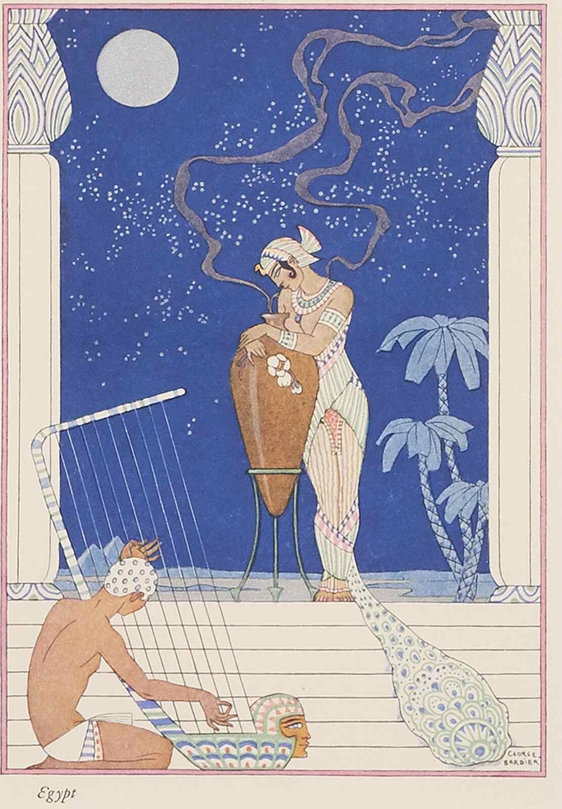 George Barbier Egypt 1914 Art Deco Orientalist Fantasy Illustration