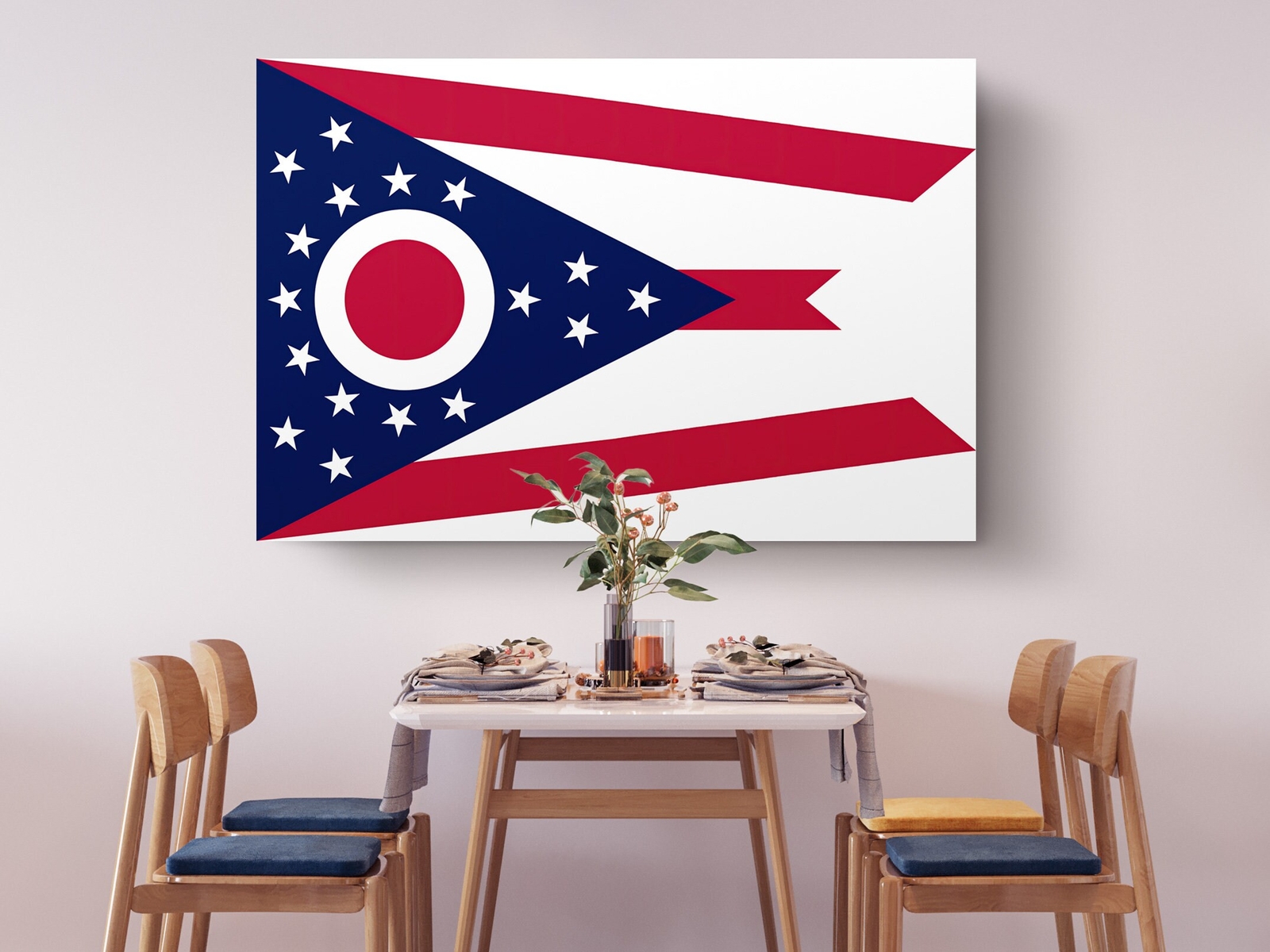 Flag of Ohio Wall Art Canvas Print Fine Art Photography, Wall Decor