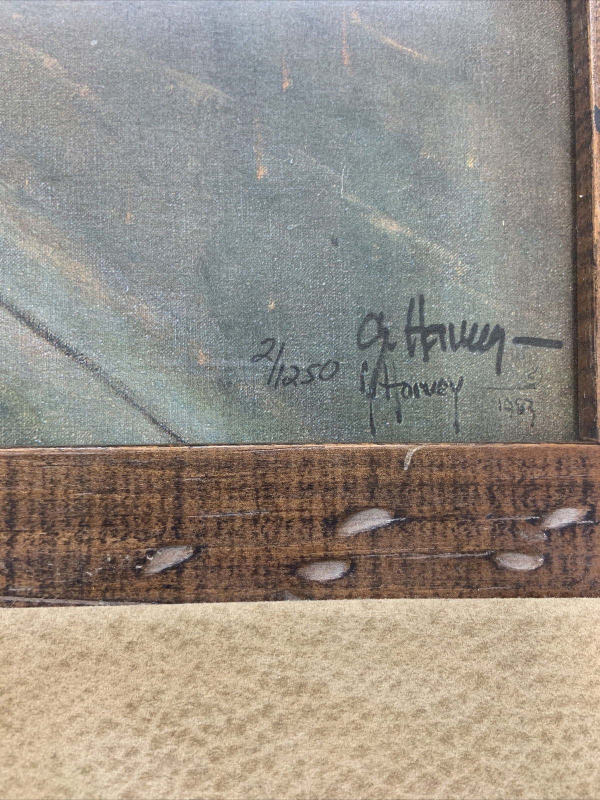 G.Harvey “When The Cowboys Come to Town” Houston 1900 Signed Framed 2/1250