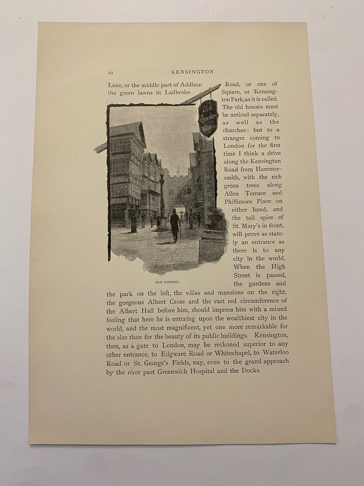Old London Notting Hill Grove Kensington London England c. 1888 Print