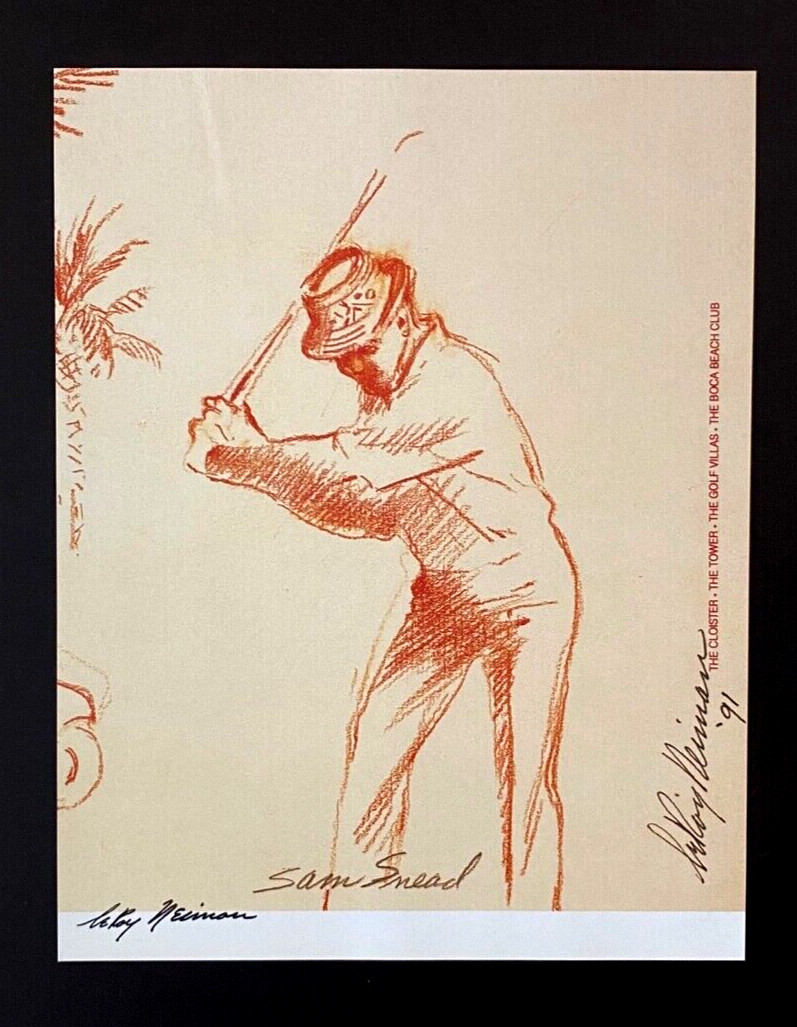 LEROY NEIMAN + SAM SNEAD + CIRCA 1990’S + SIGNED PRINT FRAMED