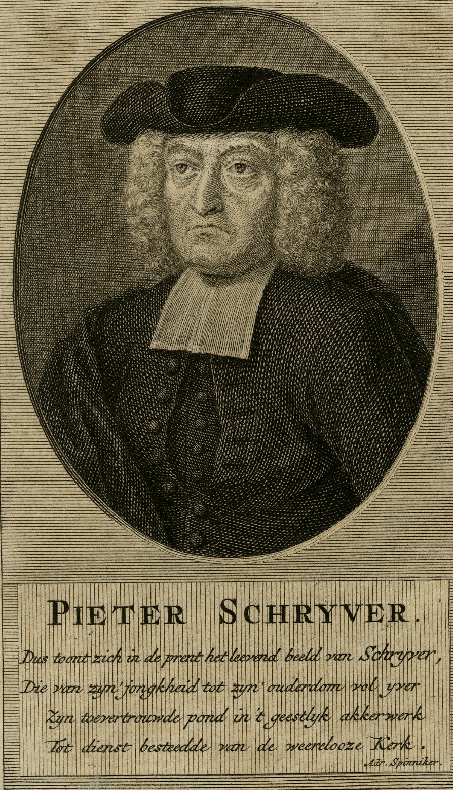 Antique Print-PORTRAIT-PIETER SCHRIJVER-PRACHER-Folkema-ca. 1730