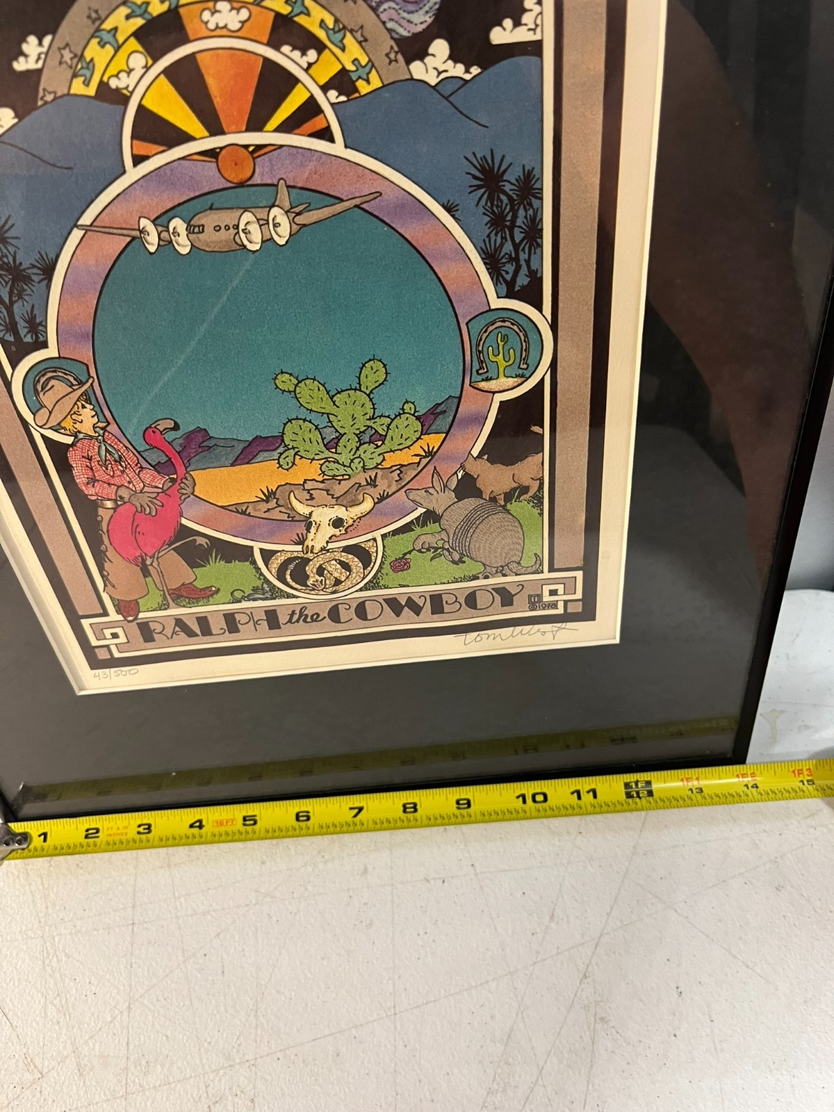 Lot of 2 Framed Southwest Art Prints Ralph The Cowboy Signed 43/500