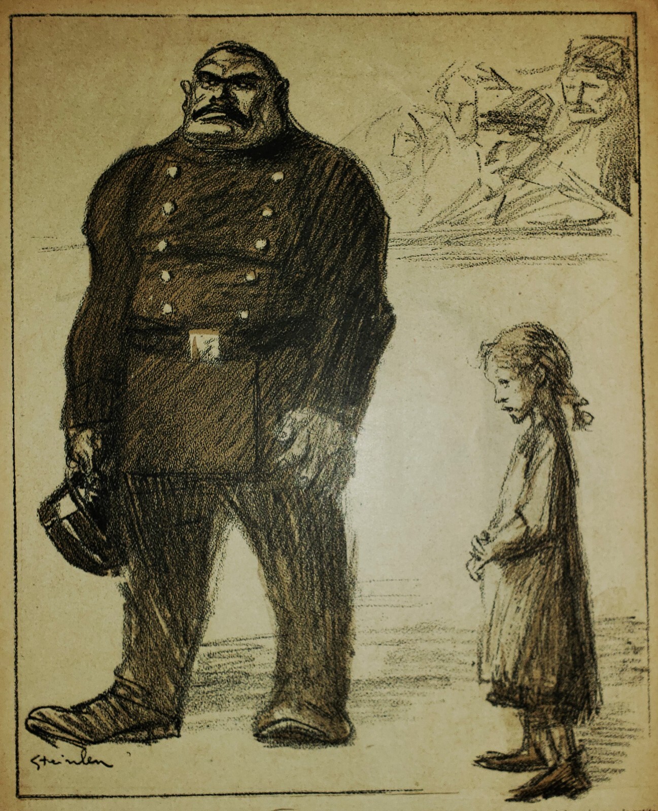 Theophile STEINLEN (1859-1923) POWER Original SIGNED Art Deco LITHOGRAPH 1903