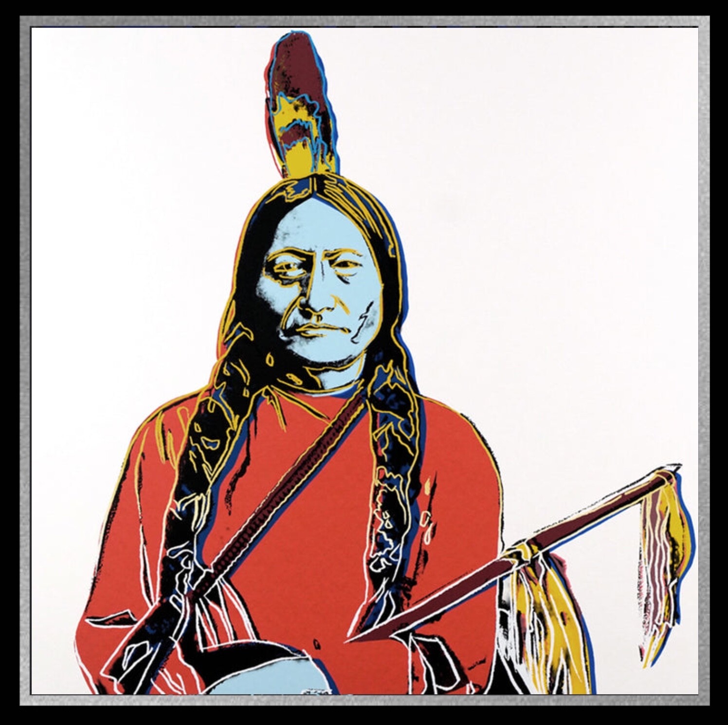 ANDY WARHOL “Sitting Bull”- Layered SILKSCREEN- Cowboys Indians- Museum Quality!