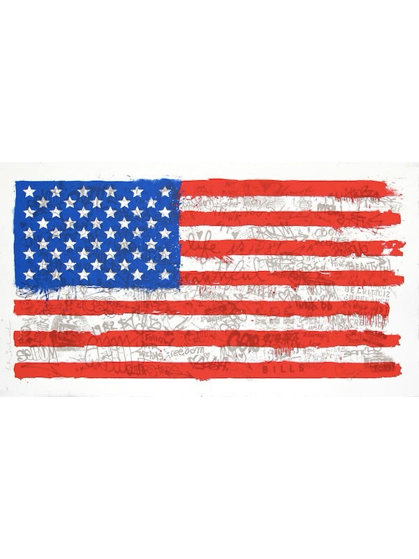 Mr Brainwash Independence American Flag MBW Poster Art Print 2016 Banksy S/N