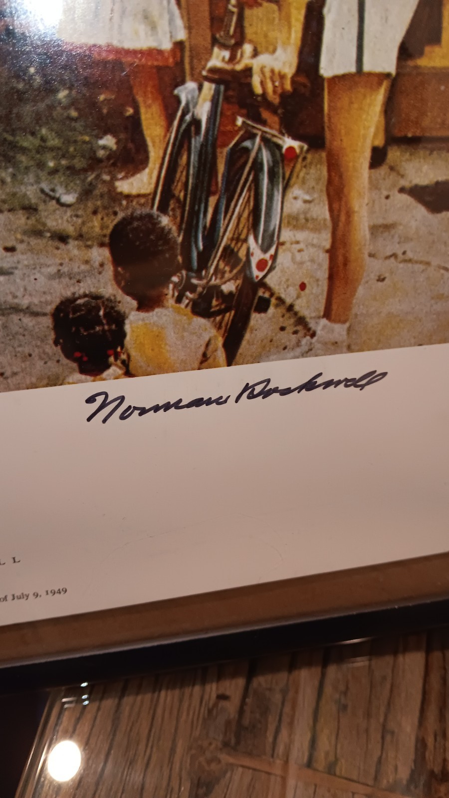 Rare Norman Rockwell “Roadblock” Hand Signed Offset Lithograph Excellent ! 1972