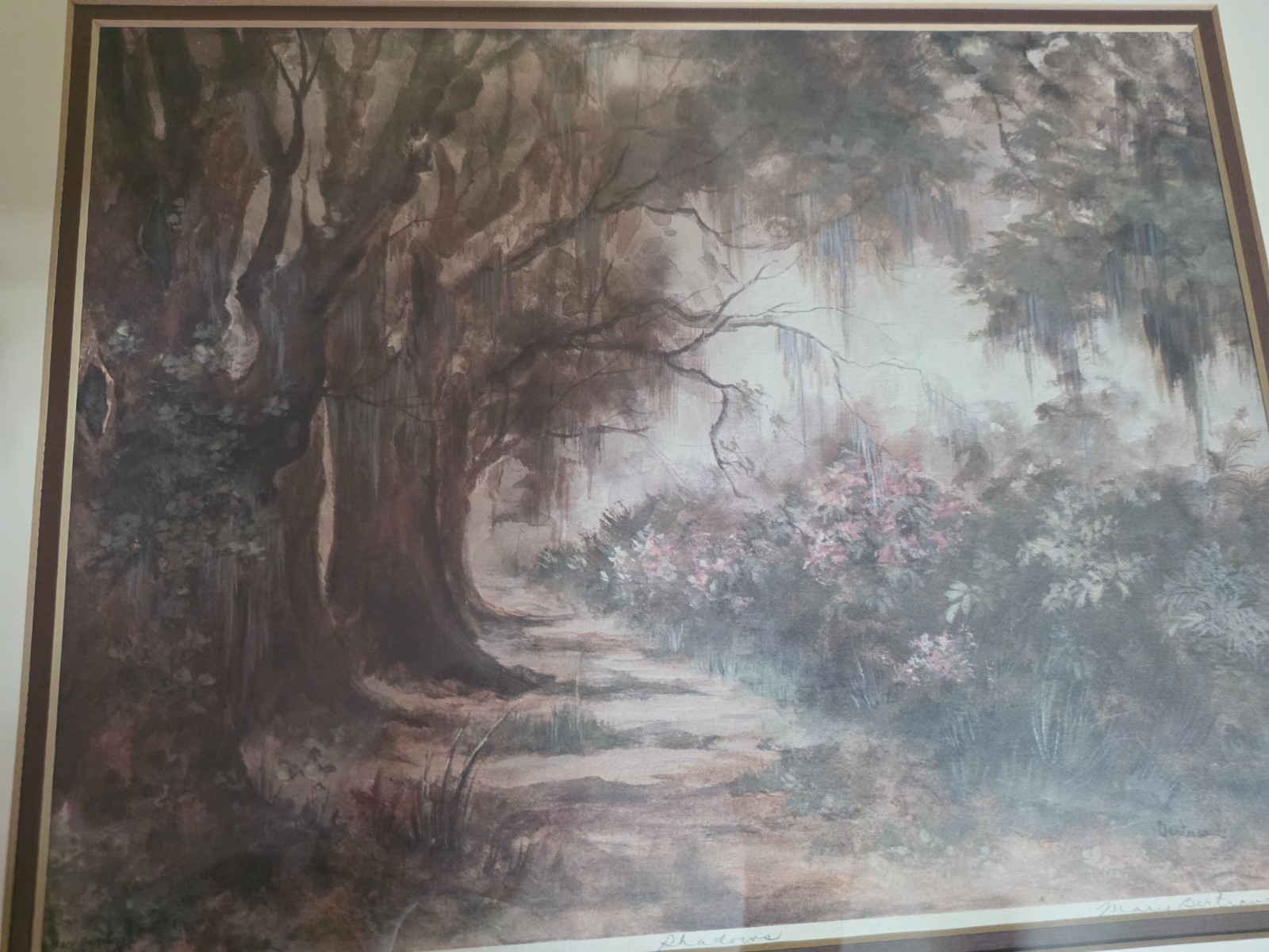SET OF 2 MARY BERTRAND Signed/Numbered Framed w/glass Prints “Bridge” & “Shadow”