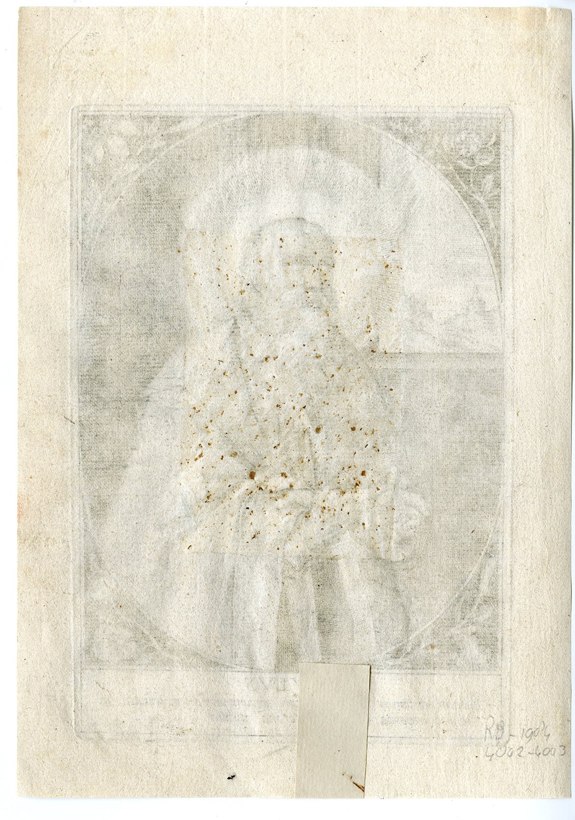 Antique Master Print-PORTRAIT-SAINT PAUL-RELIGION-FLOWERS-BIBLE-Wierix-c.1650