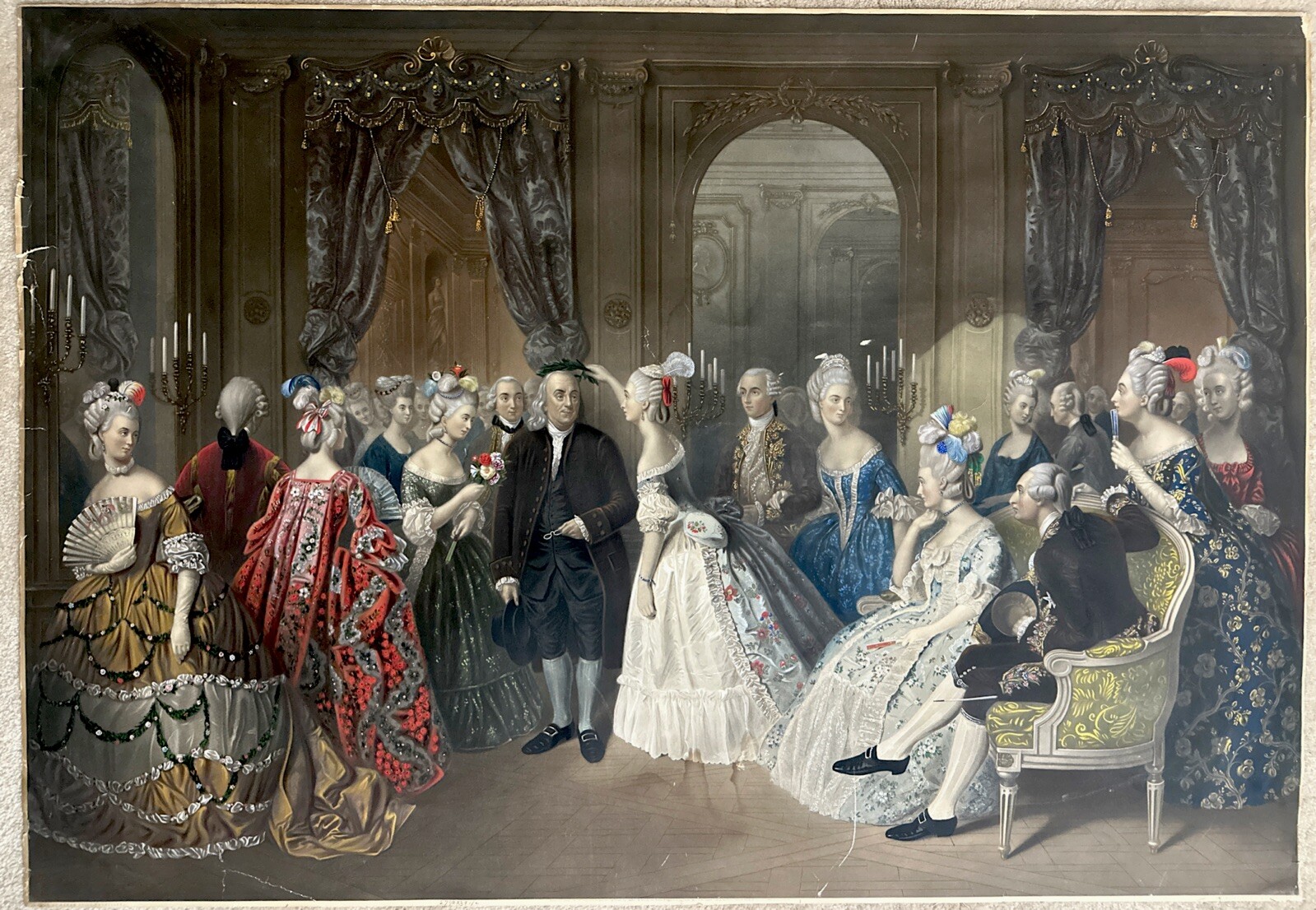 Franklin’s Reception at the Court of France By W.O.Geller Painted By Jolly 1853