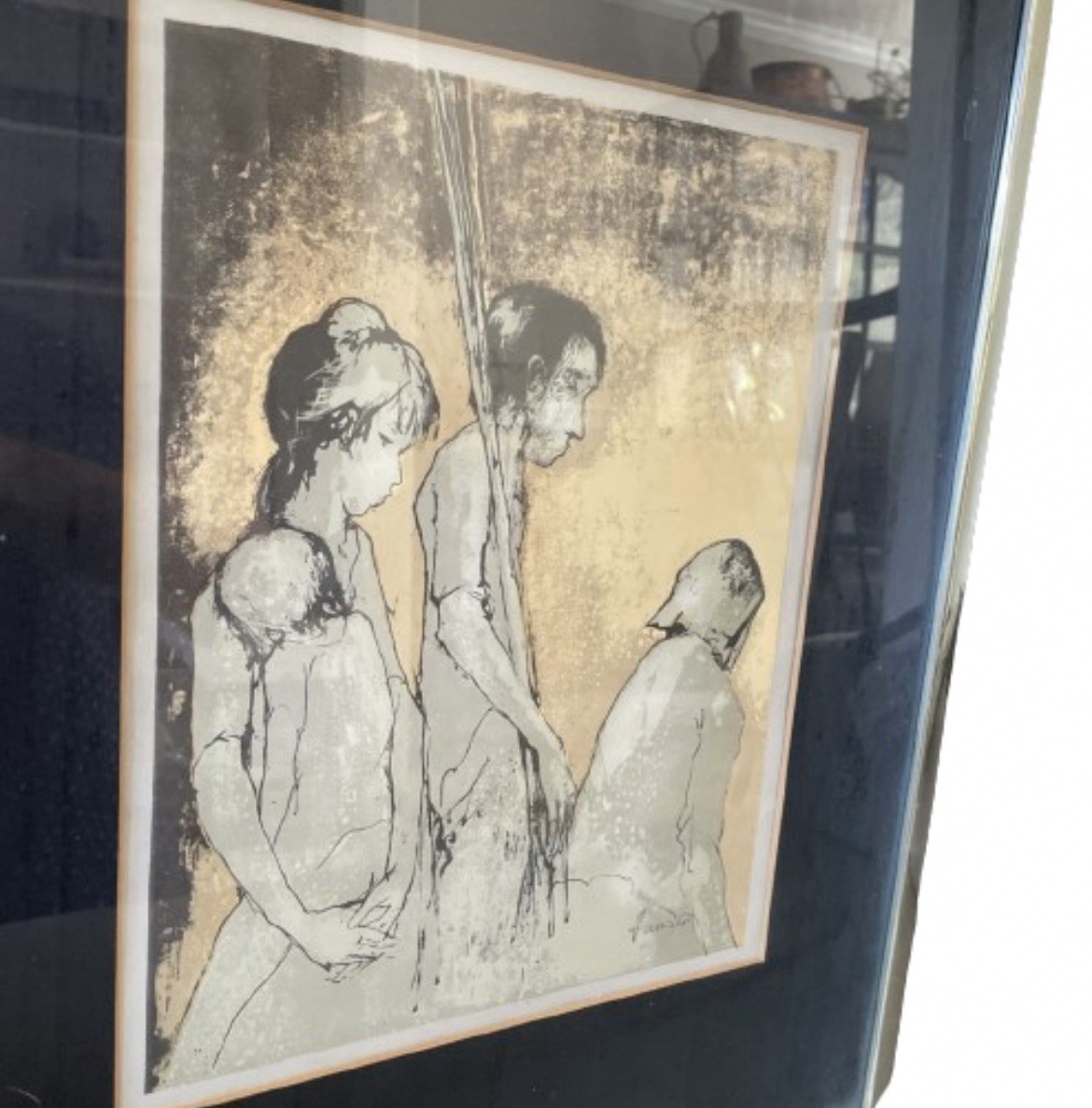 Jean Jansem Three Children Lithograph Signed In Plate Image Size: 12.5” x 9.5”