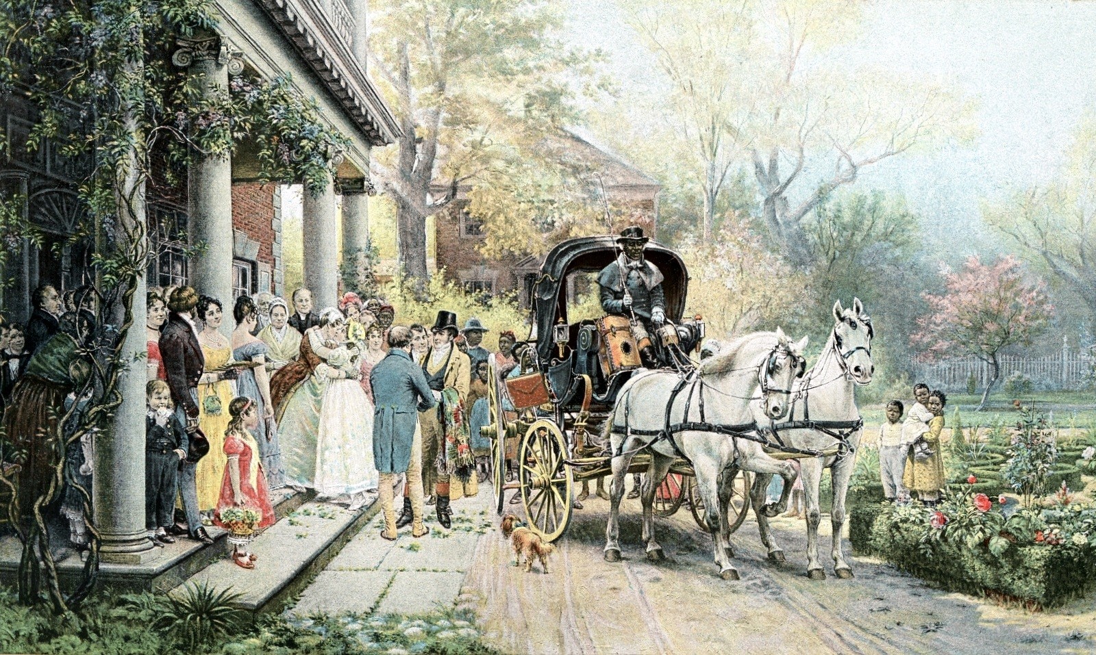 1895 The Wedding Journey – Victorian Bridal Scene, Color Print