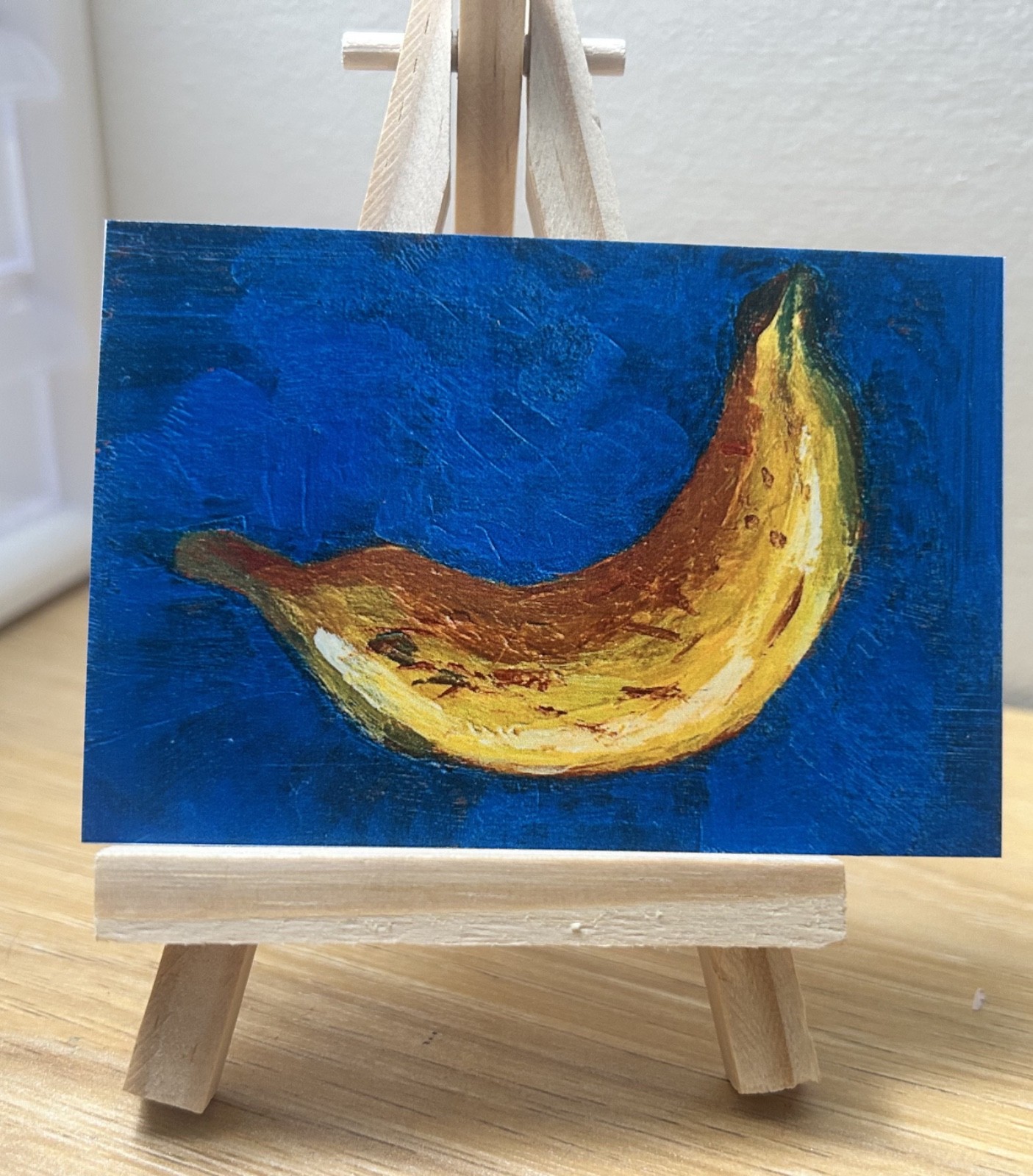 ACEO PRINT of Acrylic Painting, Banana, Original art by Emily Beck, 2.5 x 3.5
