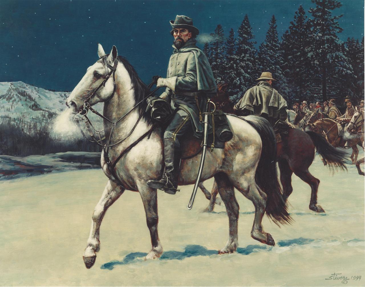 Don Stivers print, No Surrender, Nathan Bedford Forrest escapes Fort Donelson