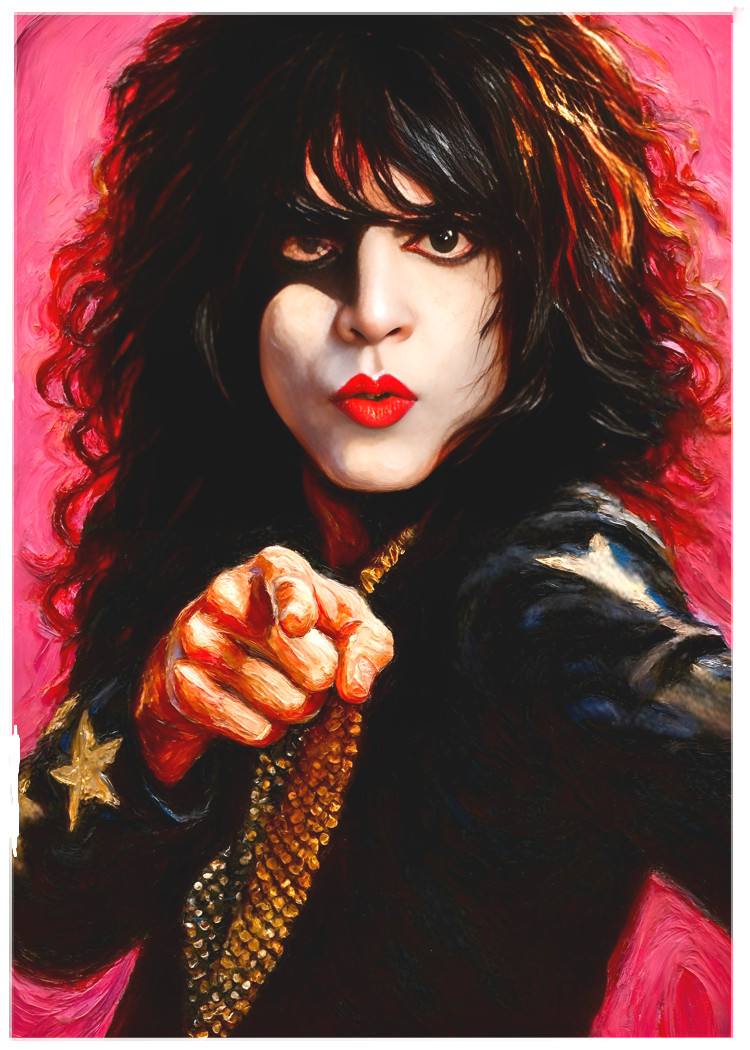 PAUL STANLEY – KISS * Custom ACEO * Fun Novelty * MUSIC * Art Card * ATC