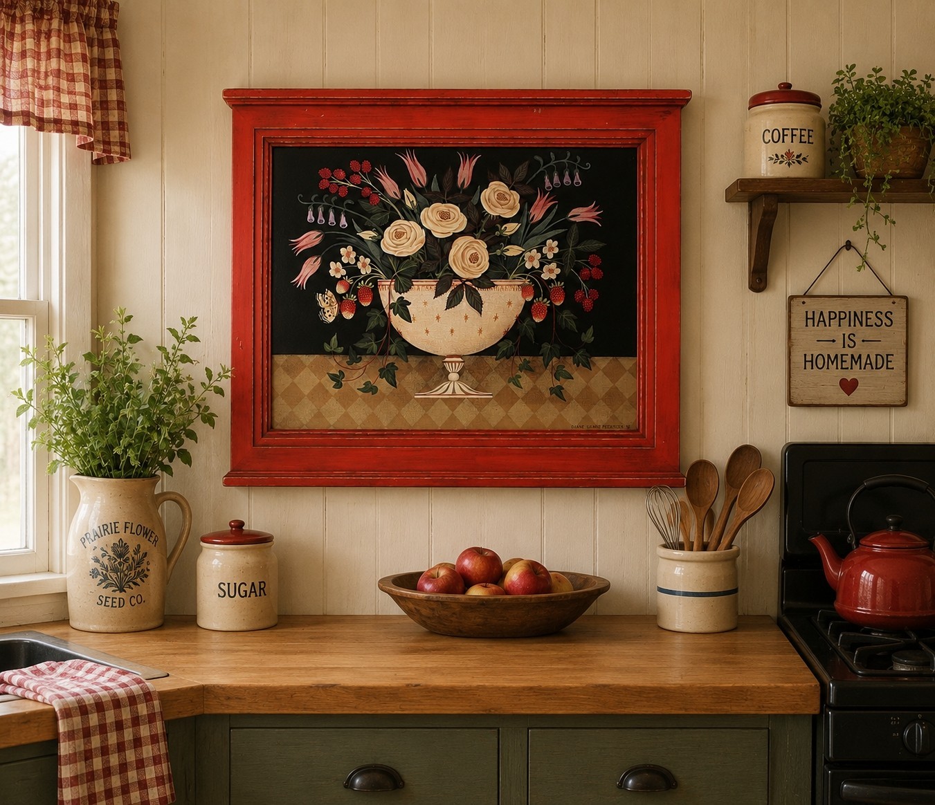 Folk Art Diane Ulmer Pedersen Framed Print Massachusetts Artist