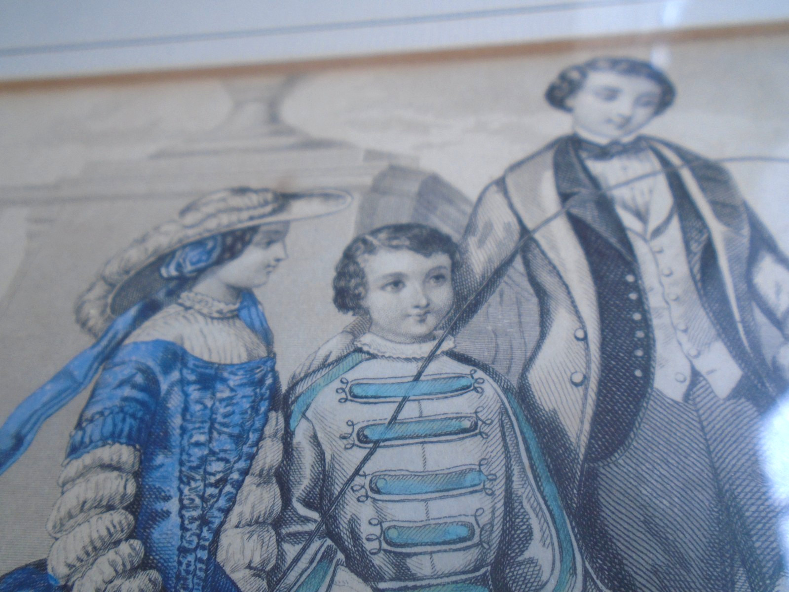 Antique LE CAPRICE French Fashion Vogue Print Pair 19th Century in Gilt Frames