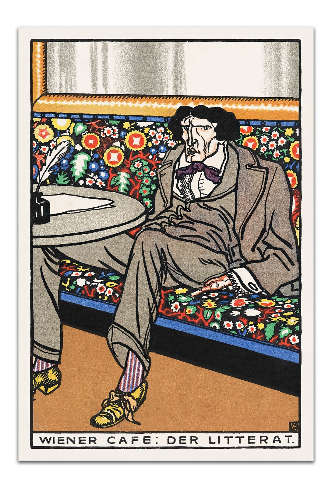THE MAN OF LETTER Moriz Jung 1911 Vintage Illustration 22×15″ Premium Art Print
