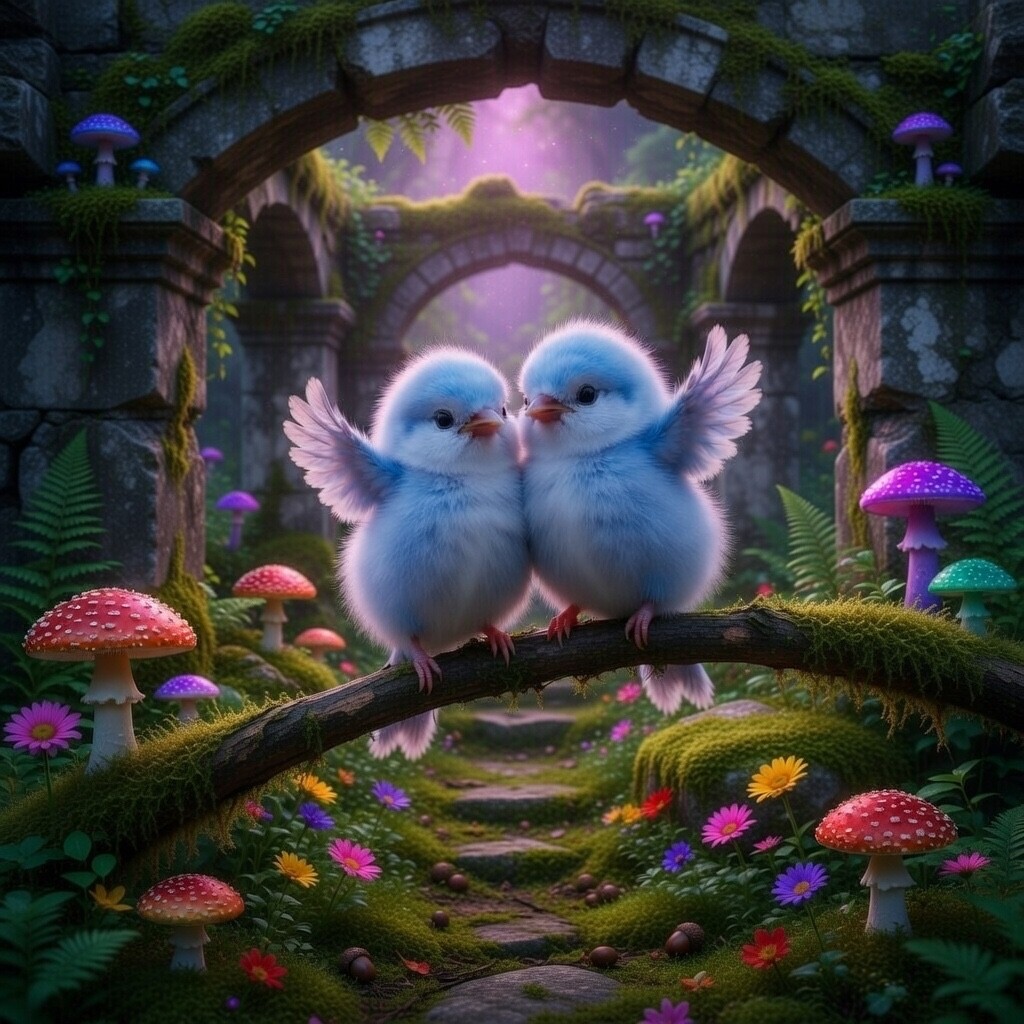 Cute Baby Birds 4K Wallpaper Digital Art HD Animal Printable Kids Room Art 1071