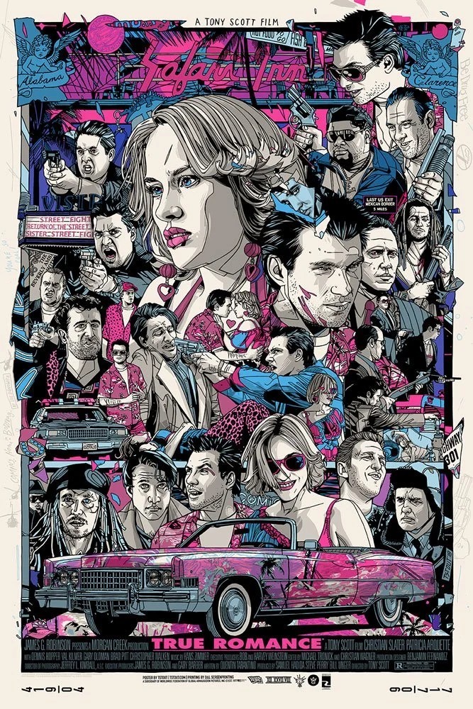 True Romance Variant Tyler Stout Mondo Movie Poster Film Art Print Tarantino