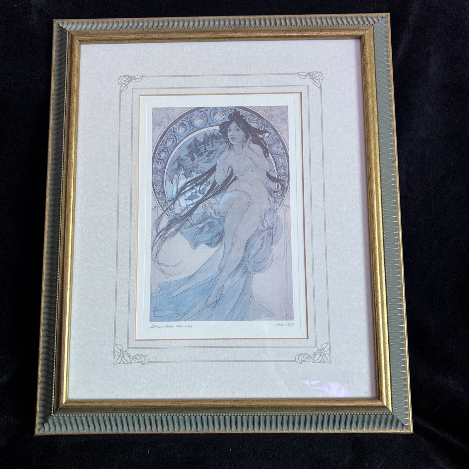 Alphonse Mucha ~ Music 1898 ~ Art Print ~ Ornate Frame ~ Art Nouveau 47x40cm