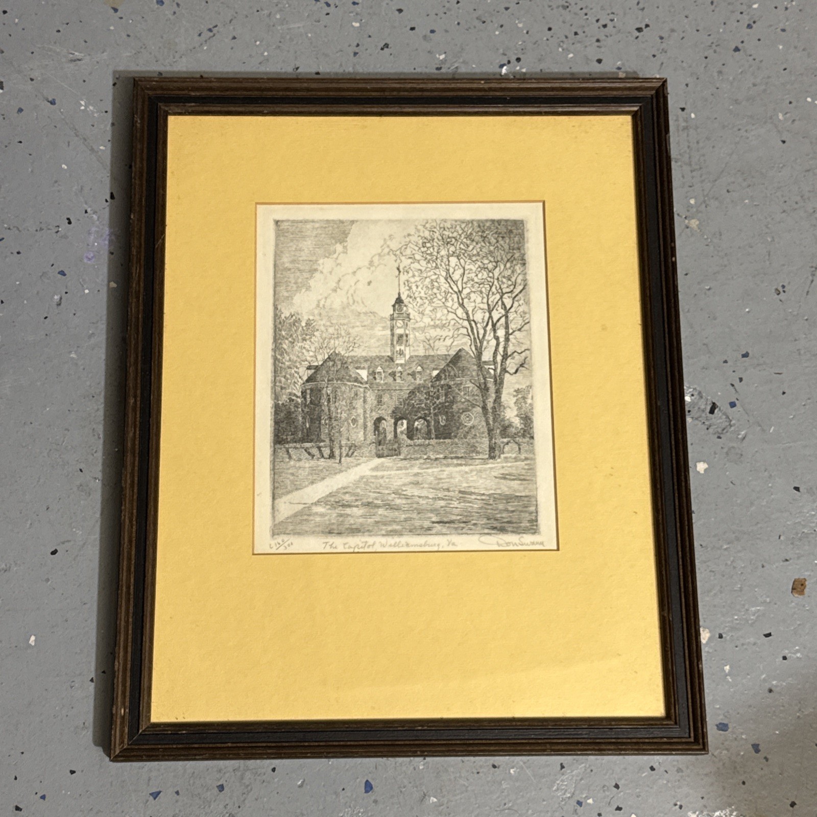 Don Swann Original Signed Etching The Capitol Williamsburg VA Limited C Series
