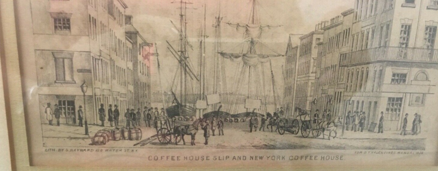 Antique George Hayward lithograph 120 water St NY VALENTINE’S MANUAL 1856 Rare