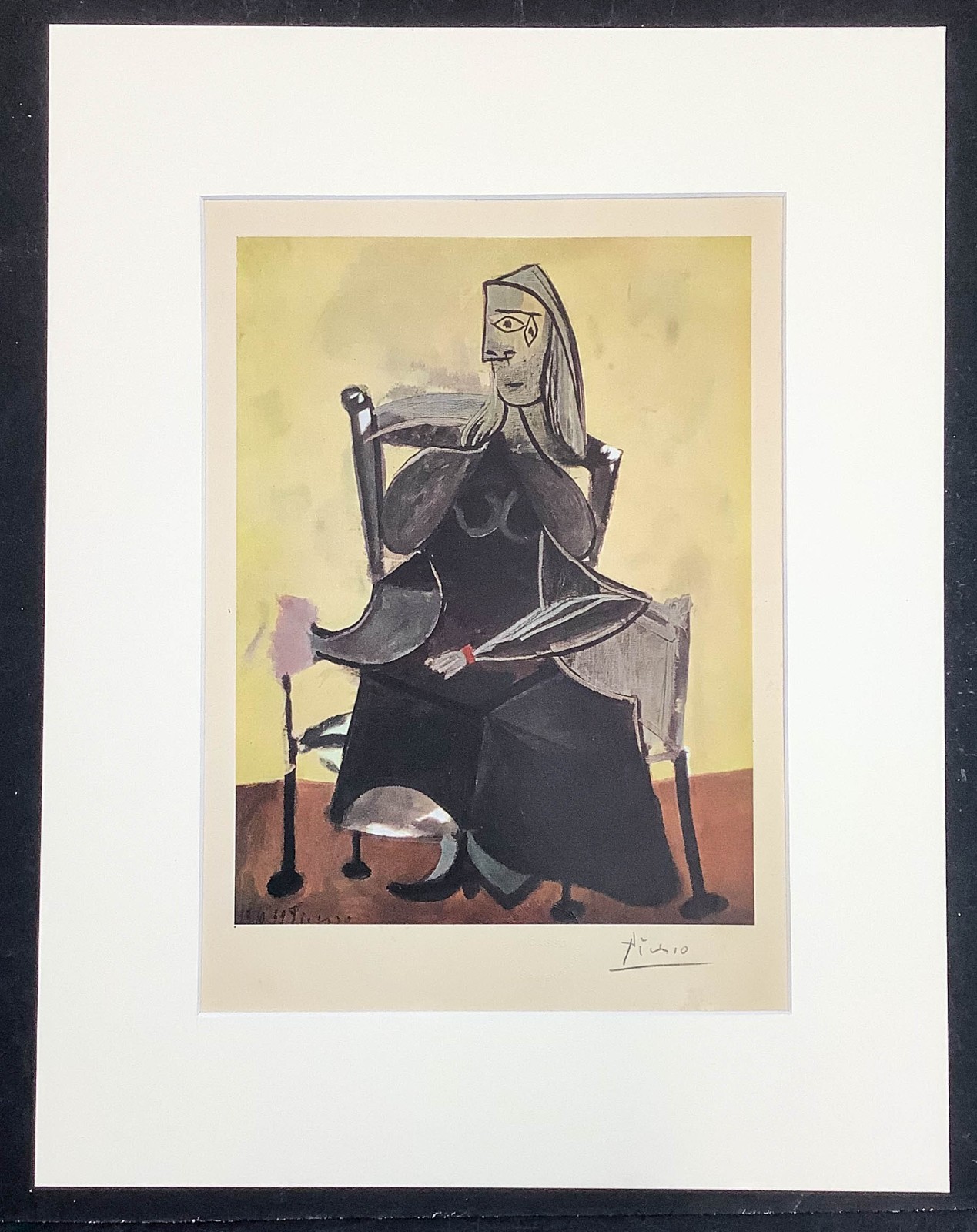 Pablo Picasso – Vintage Hand Signed 76 Year old Artwork , w/Certificates