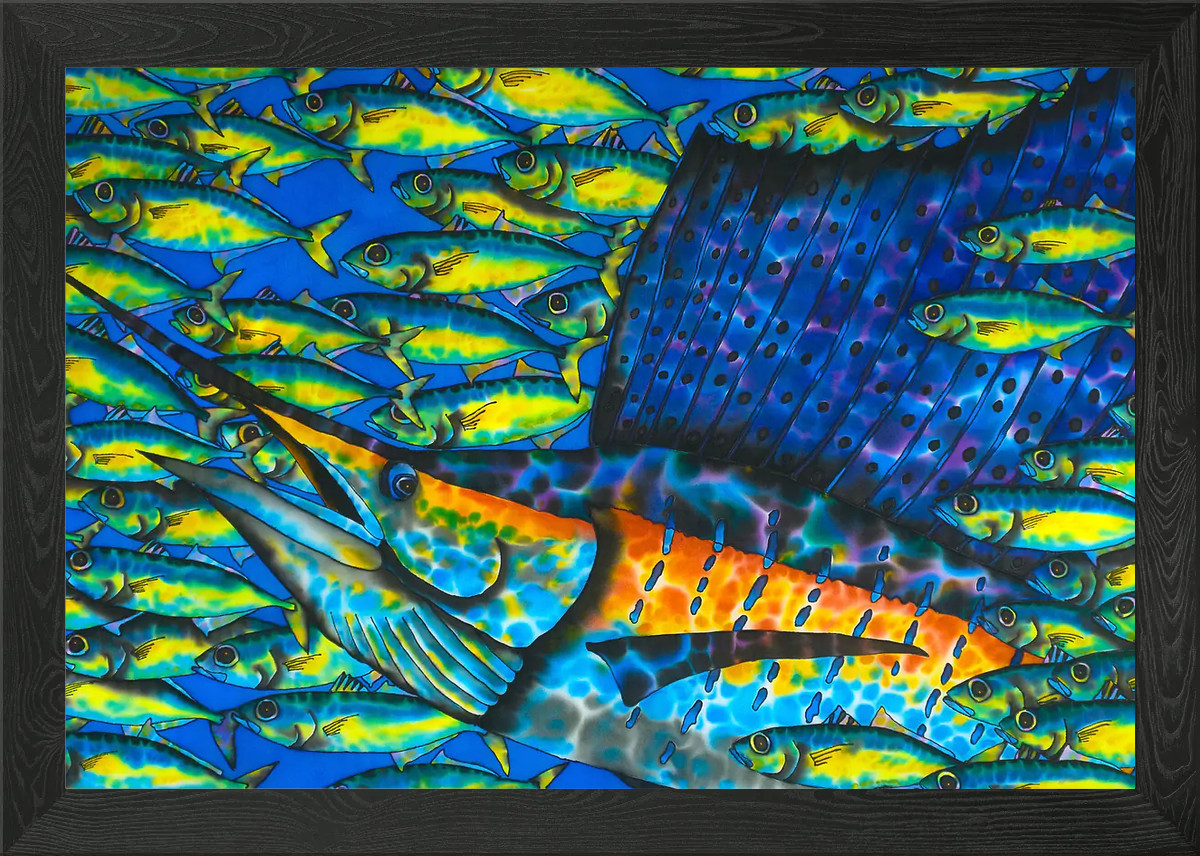Caribbean Sailfish Framed Wall Art Poster Canvas Print Picture