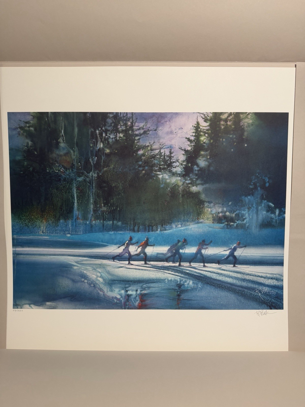 VTG Limited edition lithograph, Cross-Country Skiing, 1983 Olympics, Robert Peak