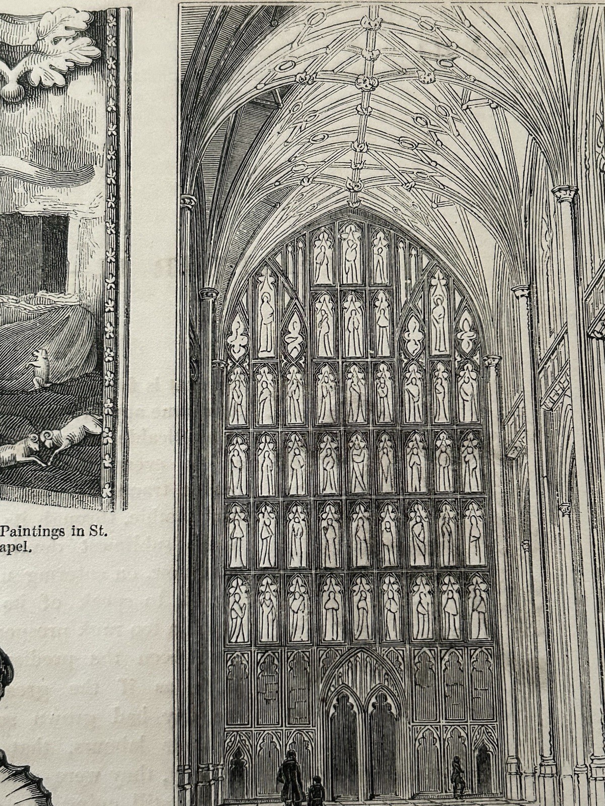 Antique Print Winchester Cathedral c1860s Engraving Lincoln Palace Architecture