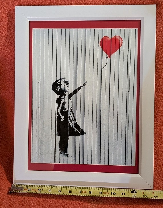 Banksy Red Balloon Girl Framed Matted 11×15 Print There is Always Hope Grafitti
