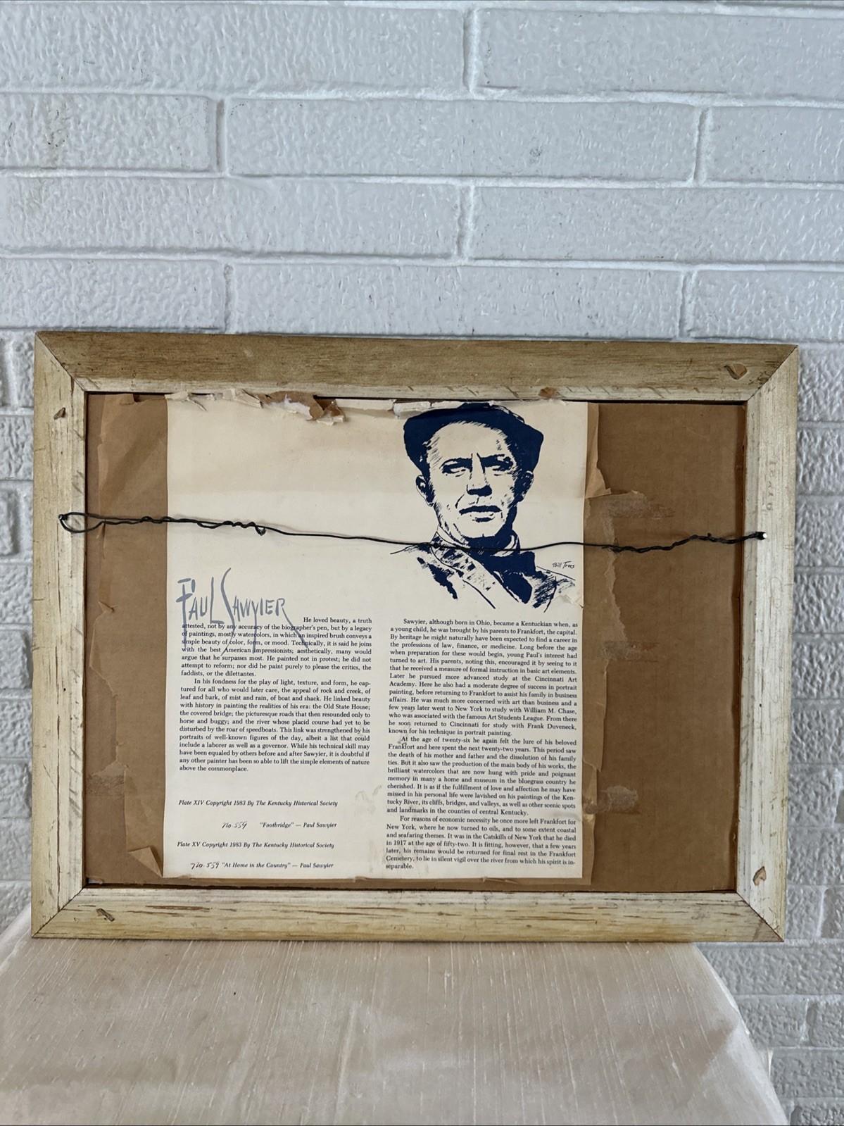 VINTAGE FRAMED Paul Sawyier Limited Edition #1231 At Home In The Country