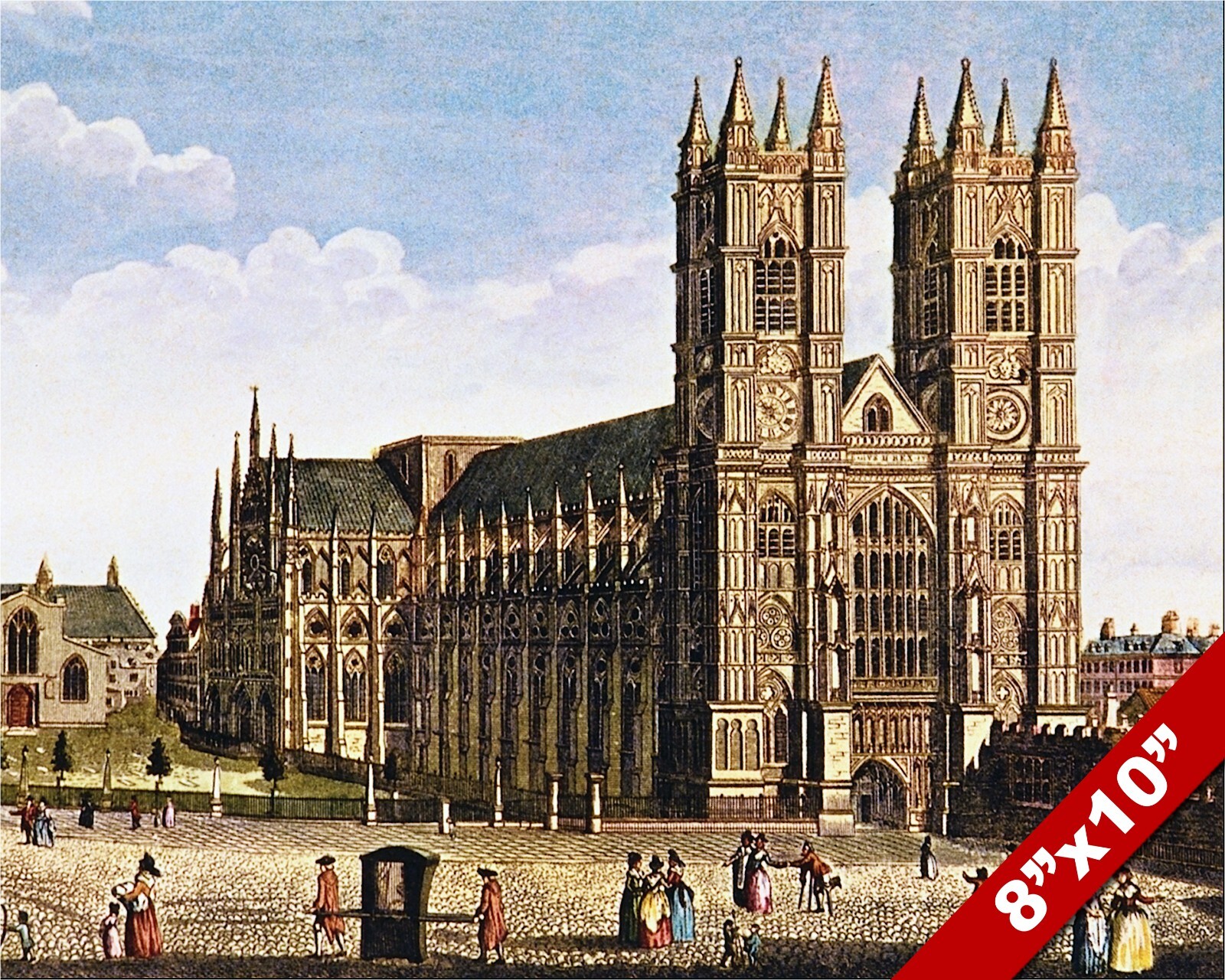 WESTMINSTER ABBEY CHURCH OF ENGLAND PAINTING ARCHITECTURE ART REAL CANVAS PRINT