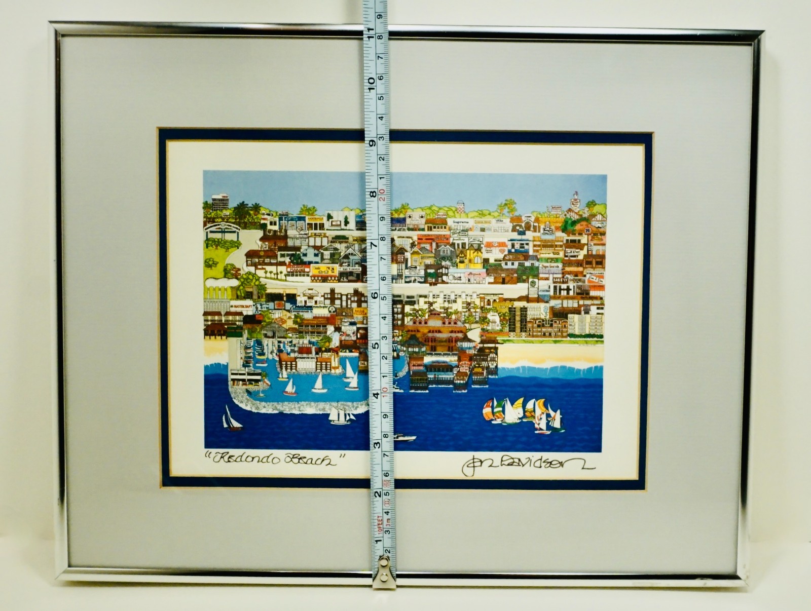 SIGNED 1982 “Redondo Beach”Lithograph by Jan Davidson Professionally Framed