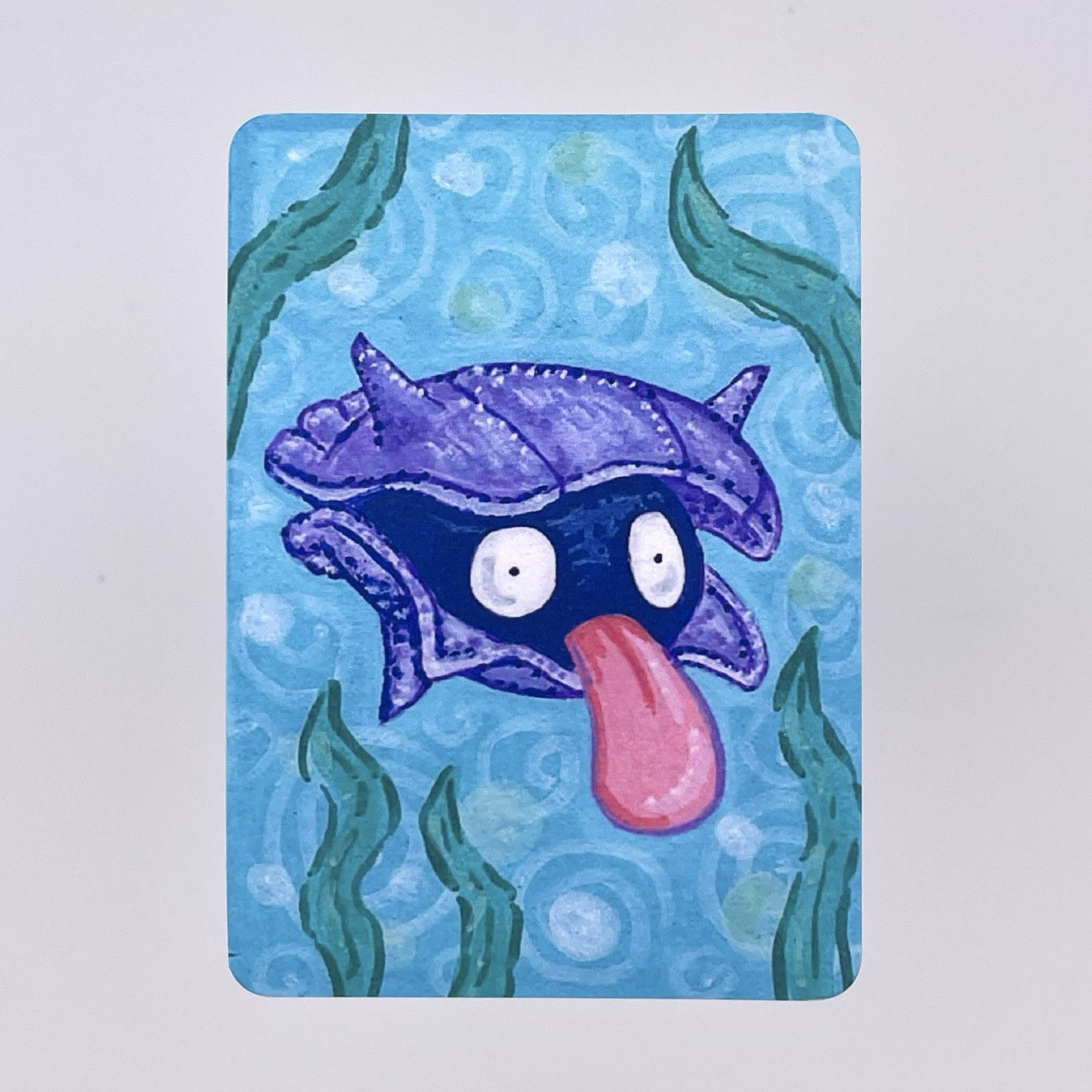 ACEO PRINT Shellder Water Pokemon Anime Illustration Art 2.5×3.5 paulajean.art
