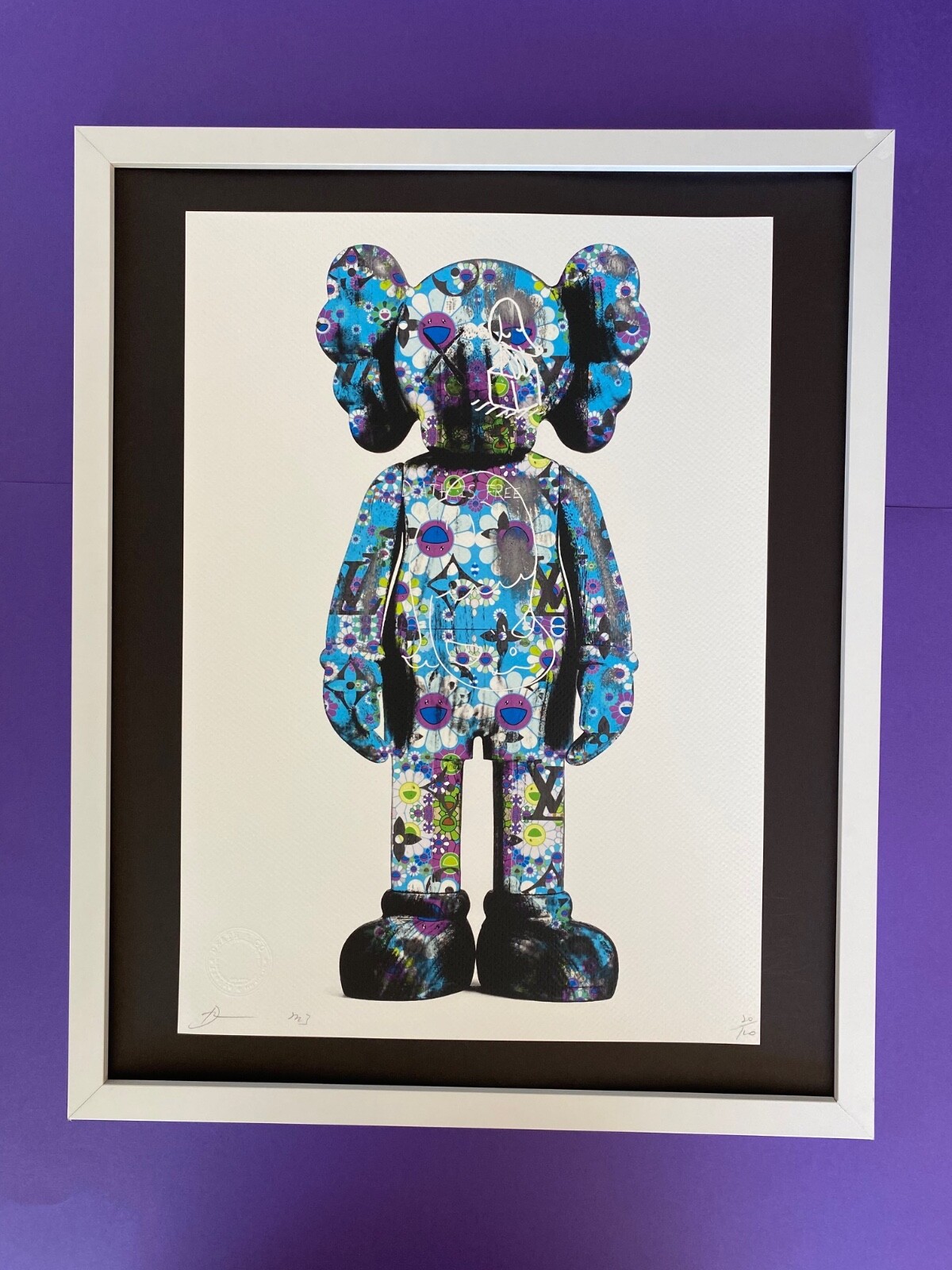 Death NYC Large Framed 16x20in Pop Art Original COA Theme Murakami & Naro