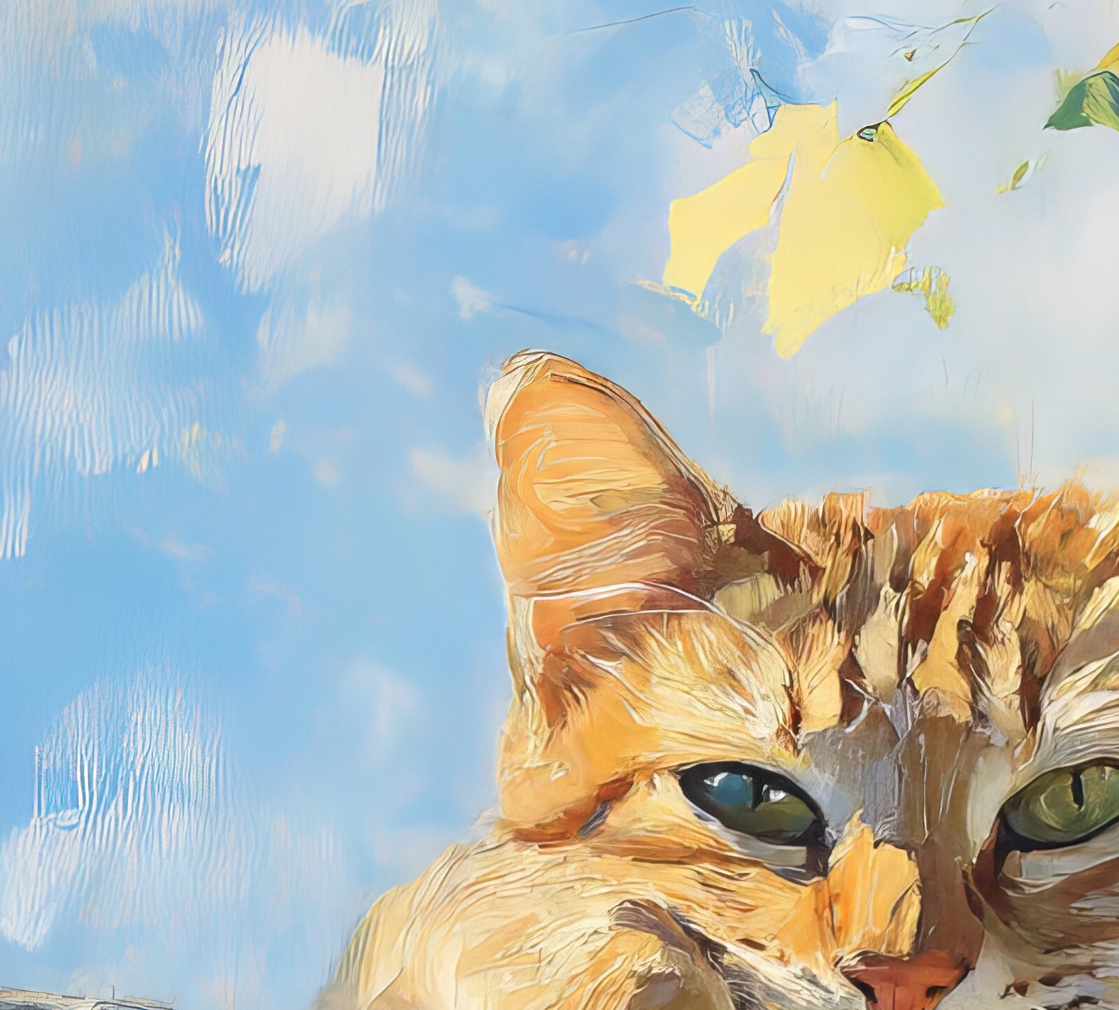 Relaxed Ginger Cat 16″x12″ Print on Matte Paper | Charming Feline Wall Art