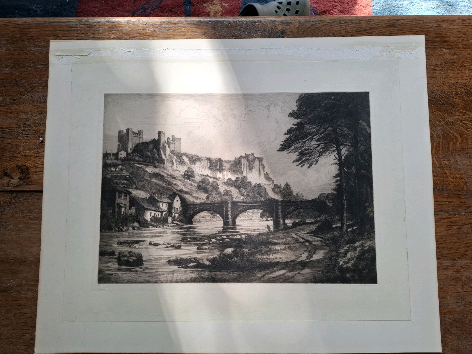 Richmond Castle – Antique Etching – Albany E. Howarth – Circa 1922