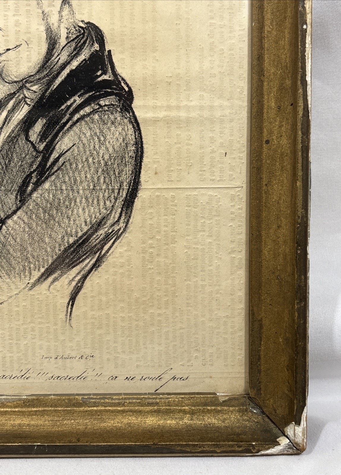 Antique 1838 Honoré Daumier French Satirical Caricature Lithograph Le Charivari